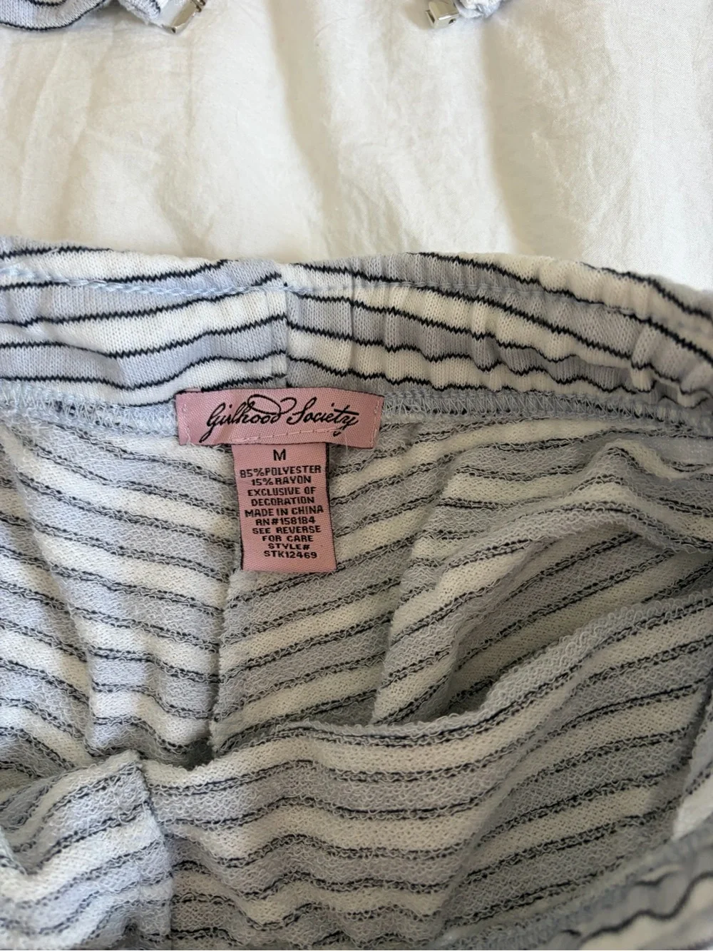 Marshalls White and Navy Striped Hooded Loungewear Set